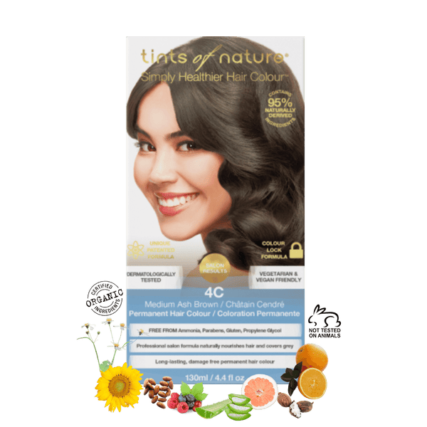 4C - Medium Ash Brown Permanent Hair Colour